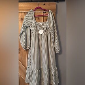 Striped Long Sleeve maxi Dress